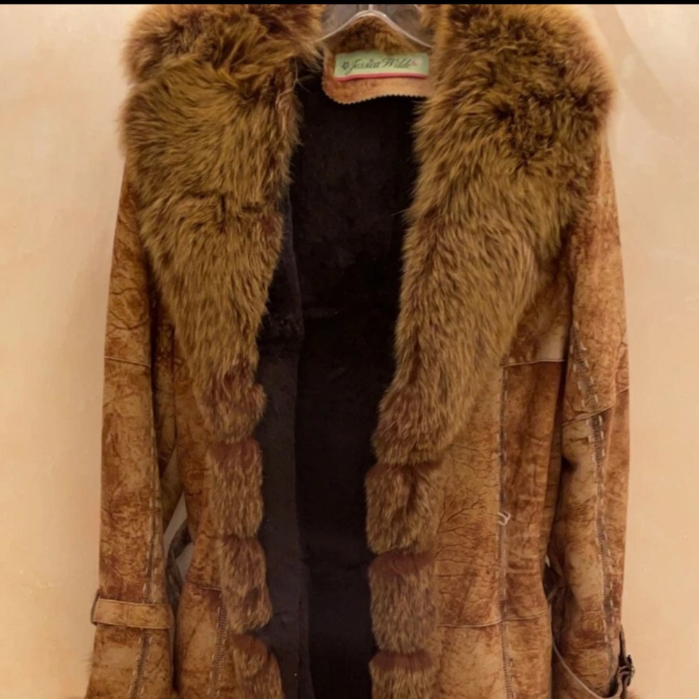 Brown Fur-Trimmed Women's Jacket